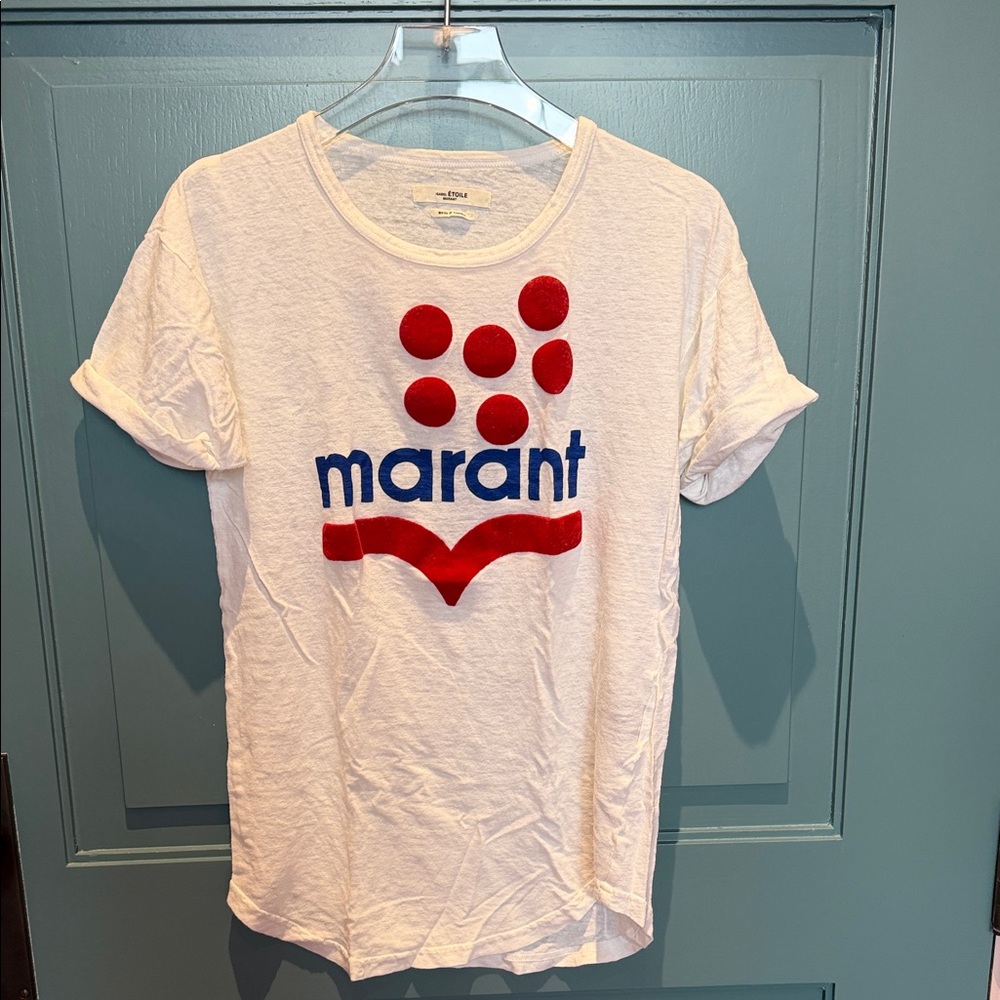 Isabel Etoile Marant Women's White Logo Graphic Tee